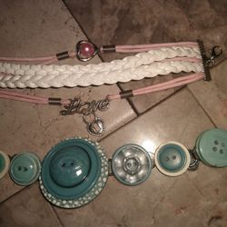 Love Bracelet And Vintage Button Bracelet