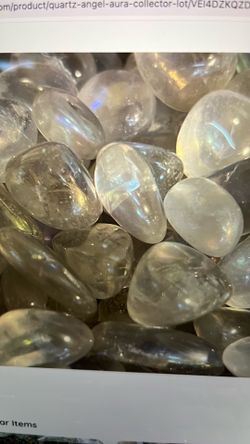 Angel Aura Quartz Tumbled Lot - 90 Pc Polished Iridescent Bulk Lot