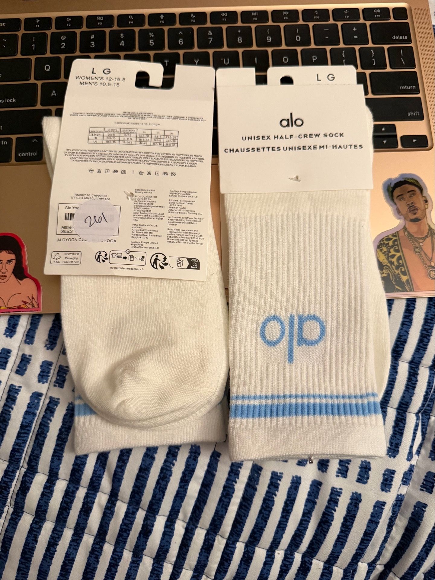 ALO blue/white socks