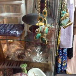 Gold&aqua Necklace 
