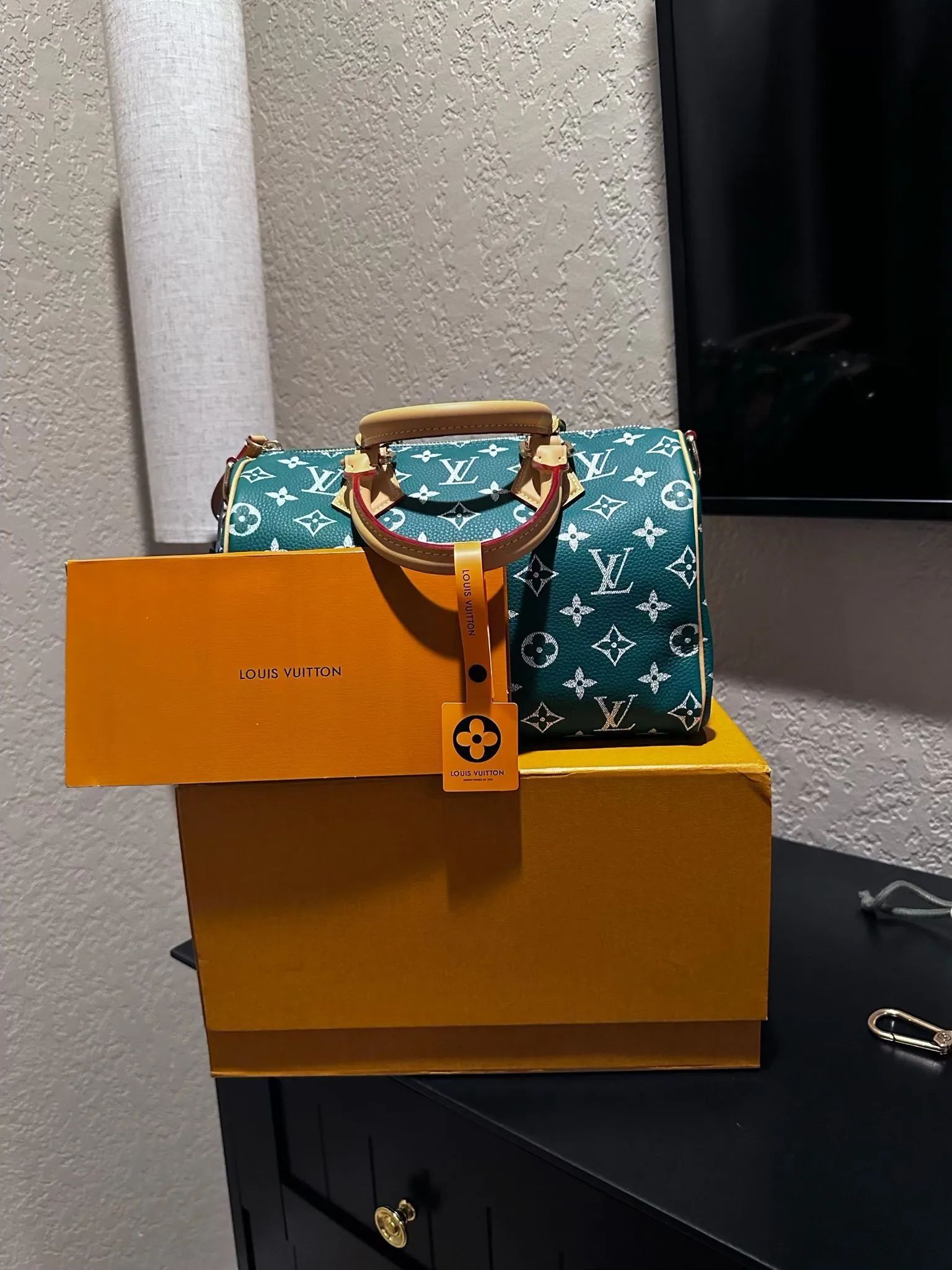 limited edition Green monogram leather Handbag