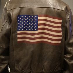 brown leather jacket, new
