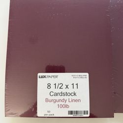 LUXPaper 8.5" x 11" Cardstock Letter Size Burgundy Linen 100lb. Cover (183lb. Text) 50 per pack