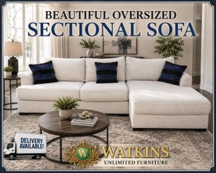 🛋️ BEAUTIFUL OVERSIZED SECTIONAL SOFA 🚚 FREE LOCAL DELIVERY AVAILABLE!