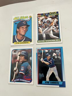 4 Ryne Sandburg Tops Baseball Cards