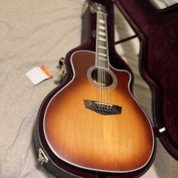 D'Angelico Premier Fulton 12-String Grand Auditorium Acoustic-Electric Guitar Iced Tea Burst