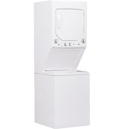 GE Unitized Spacemaker® 2.3 cu. ft. Capacity Washer with Stainless Steel Basket and 4.4 cu. ft. Capacity Electric Dryer    GUD24ESSMWW
