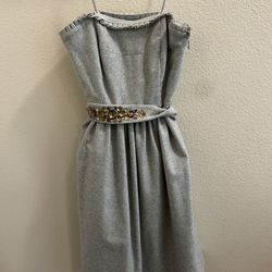 Strapless Wool Cocktail Dress with Jewel Belt Banana Republic