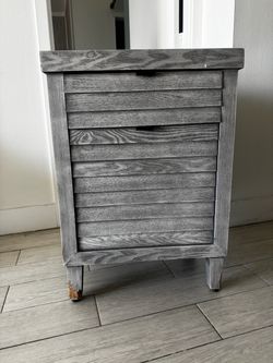 Rustic Gray Wood Storage Cabinet
