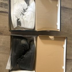 Men’s Air Force 1 Mids Size 10 (All White, All Black) Selling Pair Together Or Also Available To Sell Separately