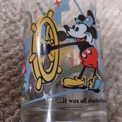 Collectible McDonald's Walt Disney World 100 Years of Magic Glass Cup - Old Mickey Mouse
