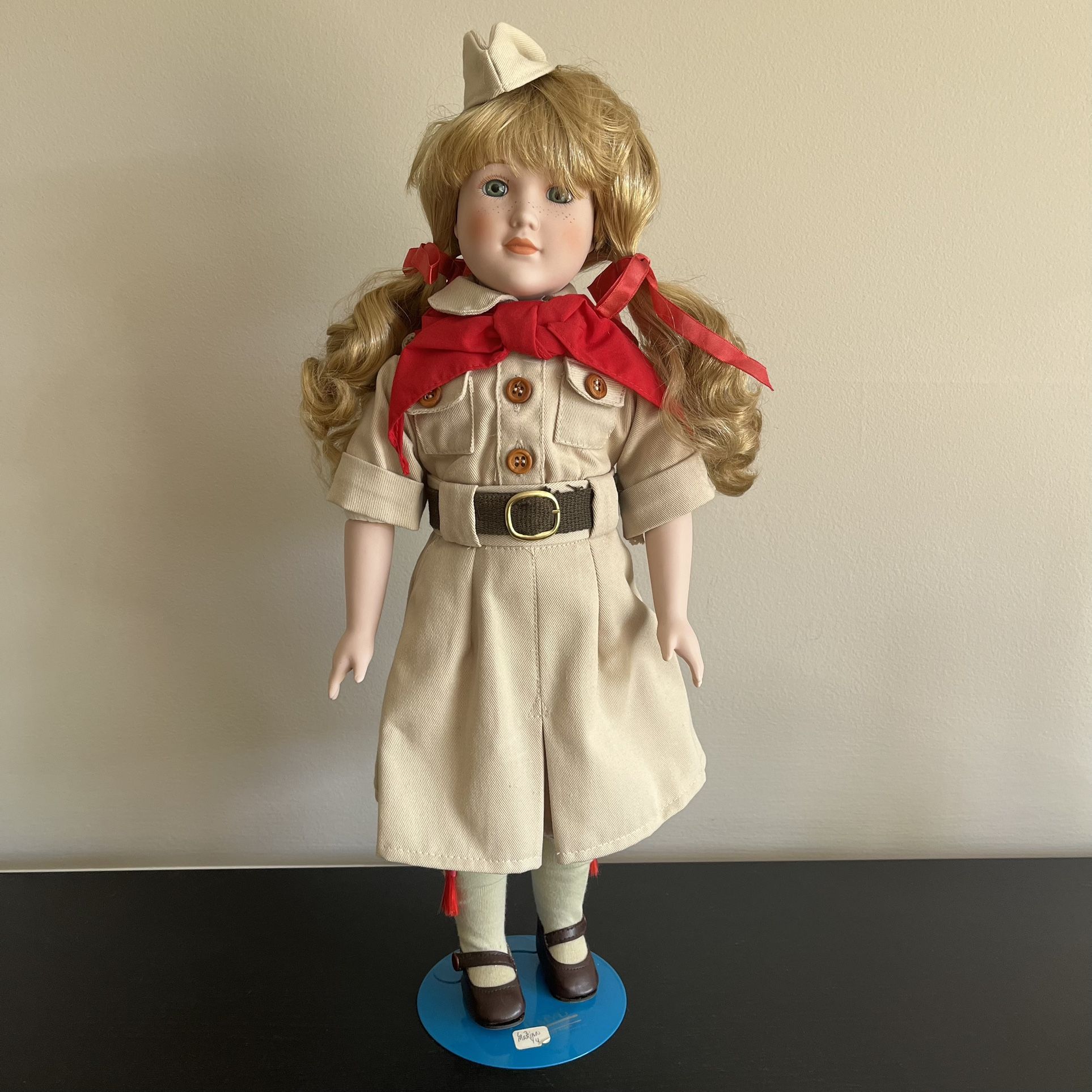 MYD Marian Yu Designs Girl Scout Porcelain Doll 19 Inch Vintage 1989