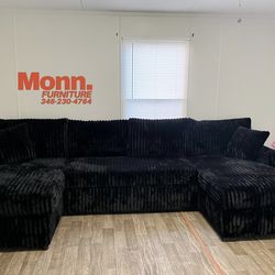 NEW 🛋️ Fluffy Double Chaise + 2 Storages + 2 Cupholders + Charger Ports