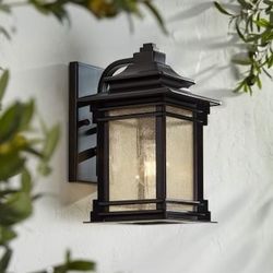 Franklin Iron Works Hickory Point 12’’ Walnut Bronze Outdoor Wall Light