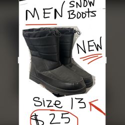 MENS SNOW BOOTS FITS 12 1/2 --13. 25$