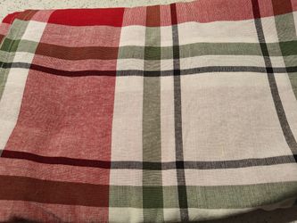 Red and Green Plaid Rectangular Tablecloth