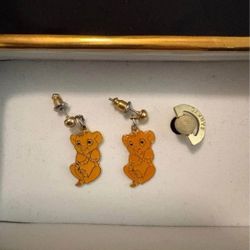 Vintage Lion King Earrings Baby Simba