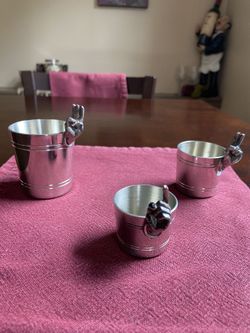 Fingers Jiggers English Pewter Sheffield, England One Finger Two Finger Three Finger Jigger Set