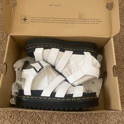 Dr. Martens white leather sandals