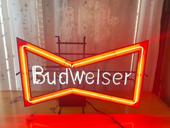 Budweiser Light Up Bowtie Neon Sign Vintage 100% Original