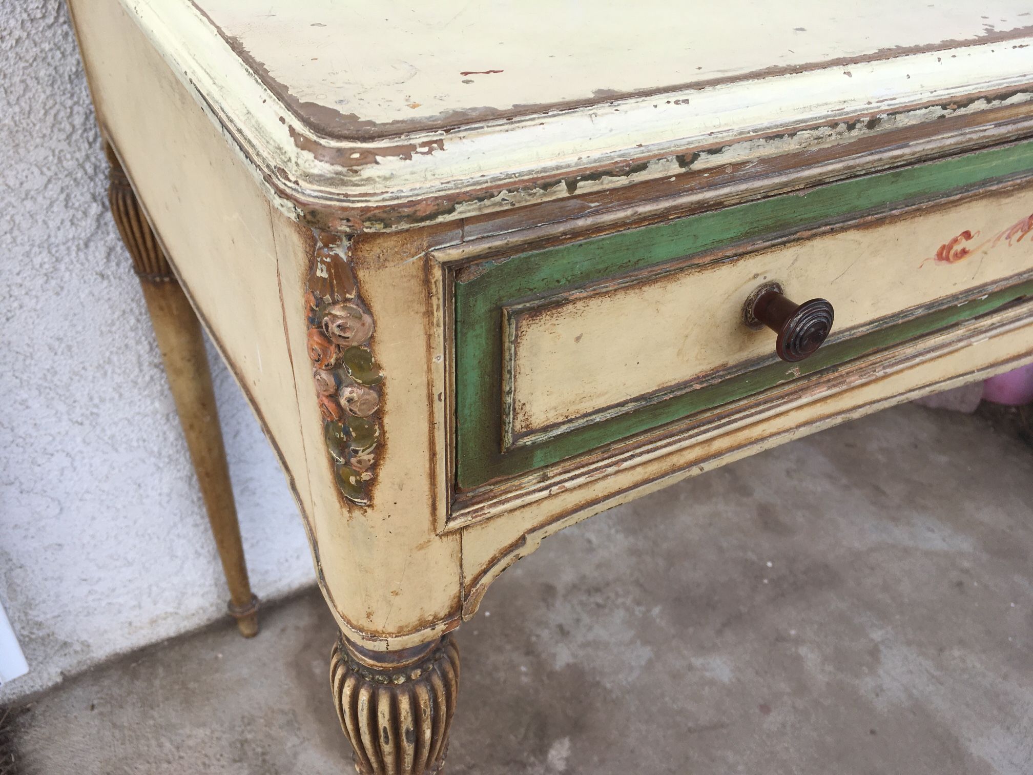 Antique Shabby Dressing Table Desk Roses 1(contact info removed)