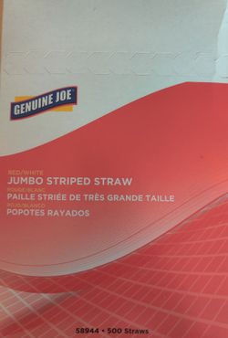 NEW Genuine Joe Jumbo Striped Straws 500 Count