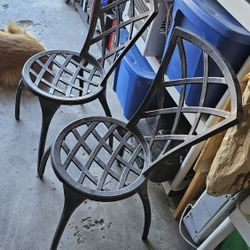 2 Black Garden Chairs