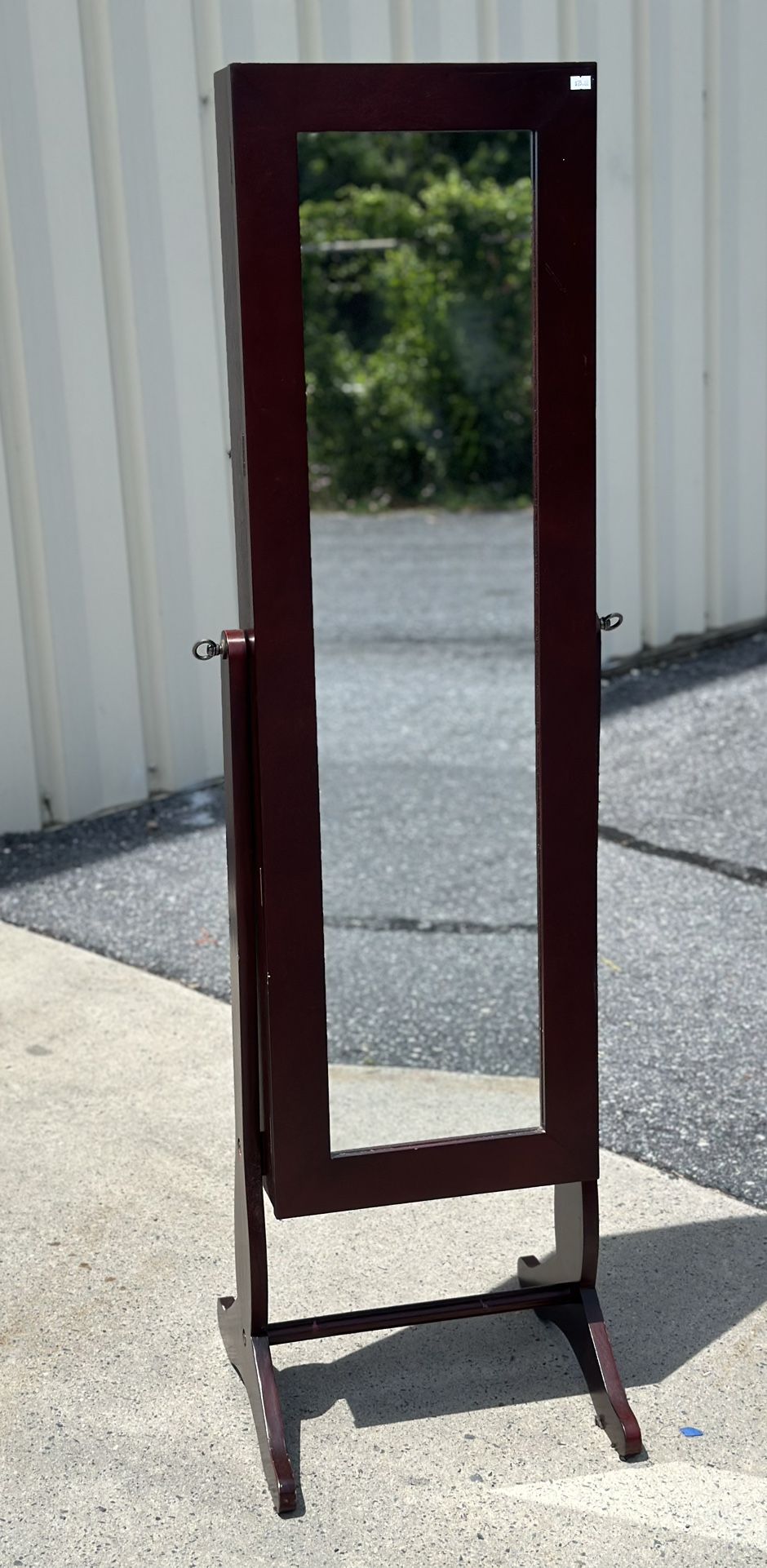 Freestanding Jewelry Armoire Cabinet, Full Length Standing Mirror, Makeup Storage Organizer