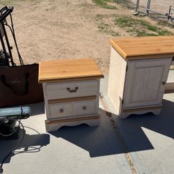 Bedroom set end table and hutch with chair