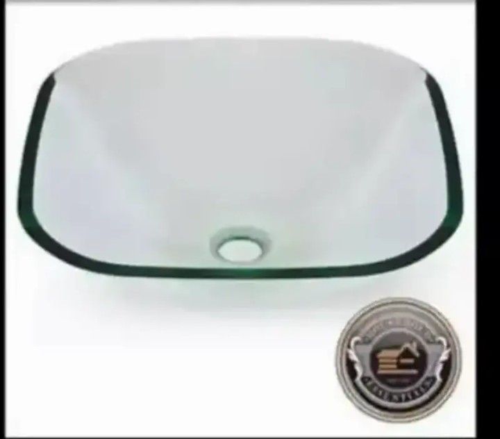 SQUARE CLEAR GLASS VESSEL SINK..... CHECK OUT MY PAGE FOR MORE ITEMS