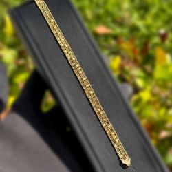 Jewelry 14k Hollow Yellow Gold Ball Beaded Mariner Egyptian link bracelet 7.00” 3.80 grams 6.70mm