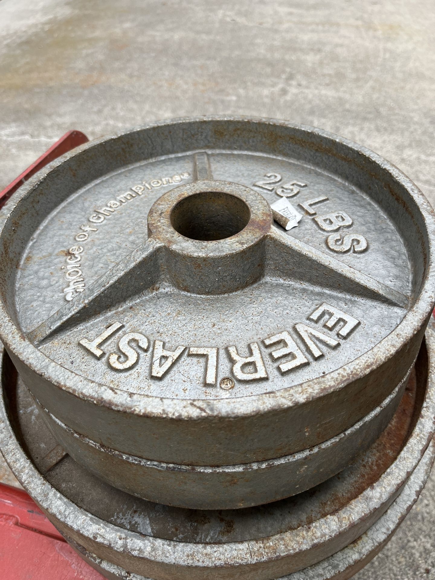 Four 25 lb olympic weights plates