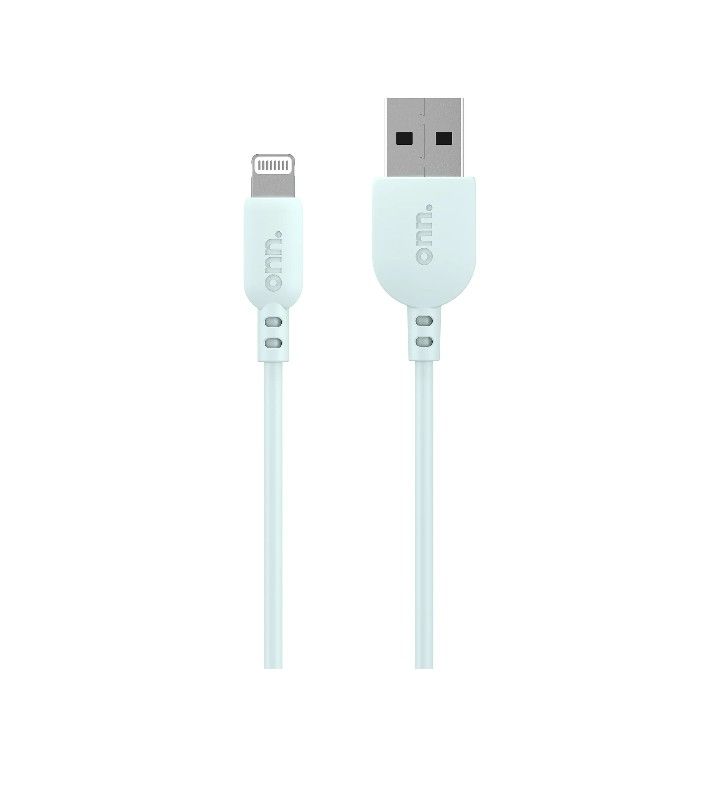 onn. Lightning to USB Data and Charging Cable, Compatible with iPhone, iPad, Aqua, 3 feet, 1pack