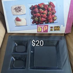 Luigi BORMIOLI ITALIAN BLUE SERVING Serving Platter Tray 18x12” ( $20) & Cheese Slicer  ($15)