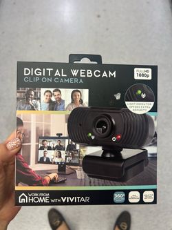 NWT Digital Webcam Clip-On Camera - Black, Full HD 1080p
