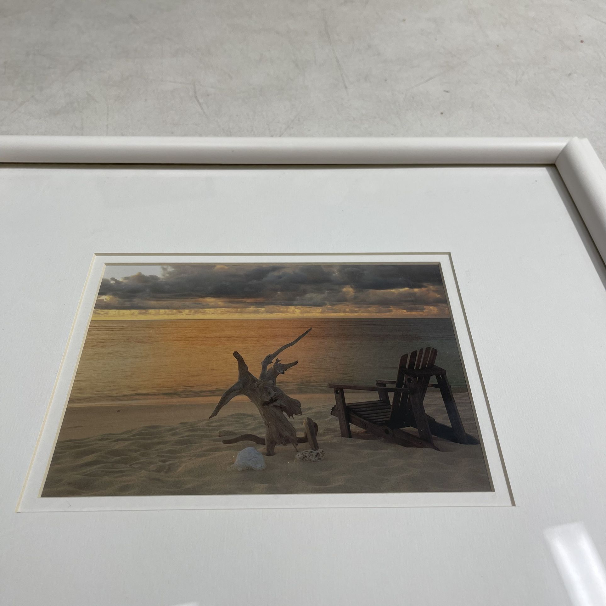 Sunrise With Driftwood Art Framed Picture