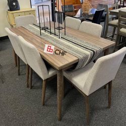 7 Pc Standard Height Dining Table Set  