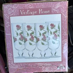 Vintage Rose Glasses/Cups- 2 Available