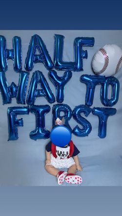 6 Month Milestone Outfit and Balloons