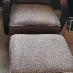 SALE! Soft Leather Chair & Ottoman 