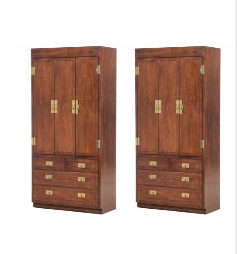 Oak Cabinets/Armoires (Henredon Scene One) Pair