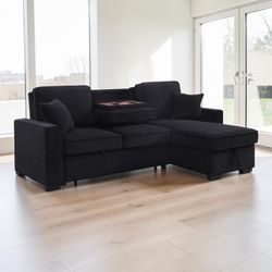 NEW! Black sofa bed, sectional , couch,  SAME DAY DELIVERY 🚚