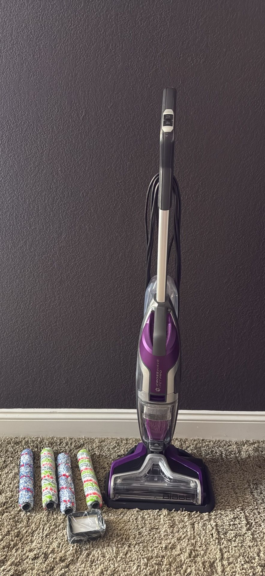 BISSELL Crosswave Pet Pro All in One Wet Dry Vacuum Cleaner and Mop for Hard Floors and Area Rugs, Purple, 2306A