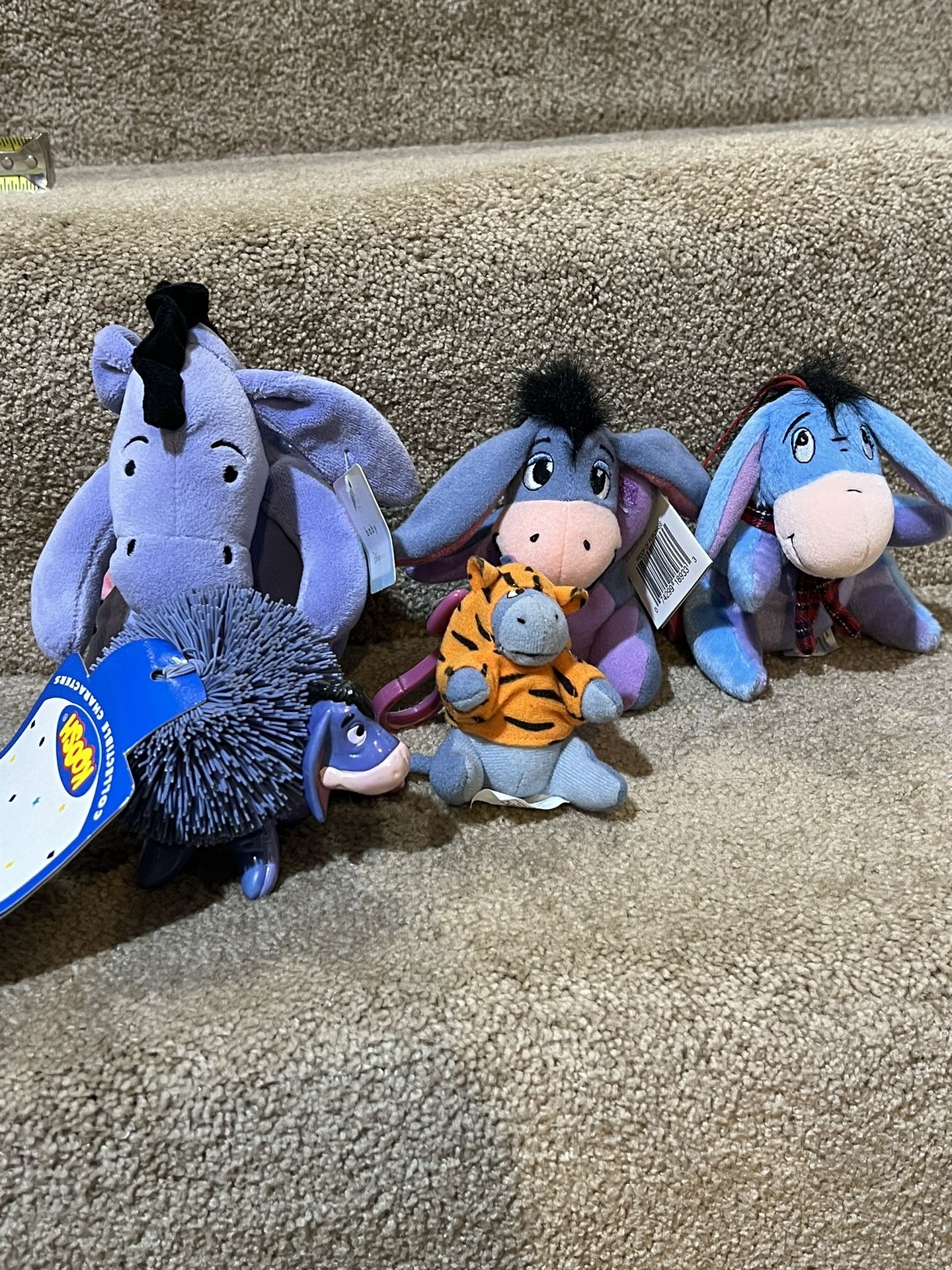 New Disney Eeyore Plush Koosh ball Baby Rattle lot of 5