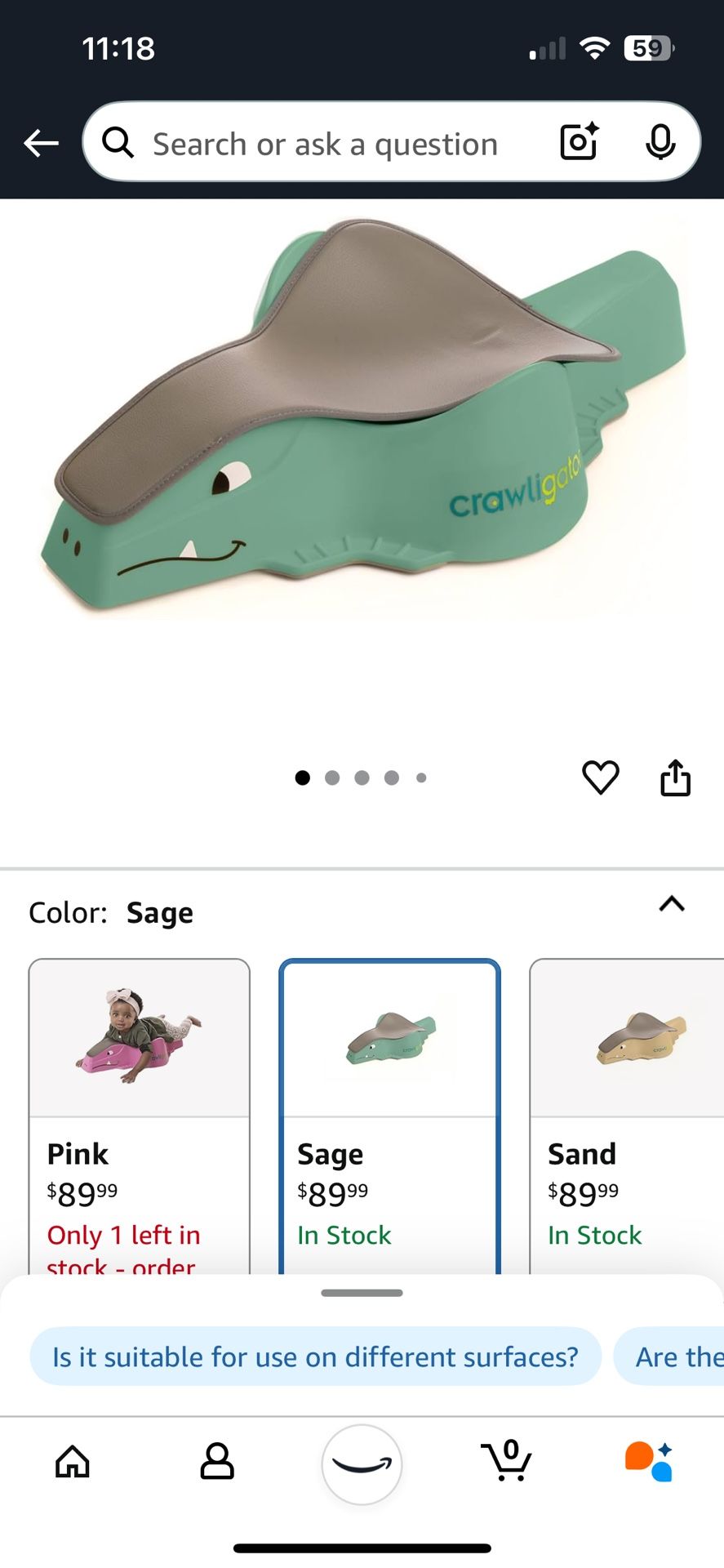 Tummy Time Toy Crawligator