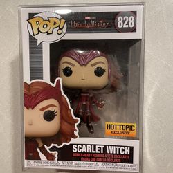 Scarlet Witch Funko Pop *MINT* Hot Topic Exclusive Marvel WandaVision 828 with protector Elizabeth Olsen