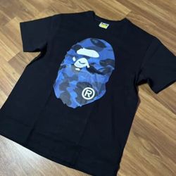 Bape blue camo tee size Large