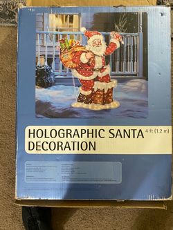 Holiday Bundle! 7.5ft Pre-Lit Christmas Tree & 4ft Lighted Santa Yard Decor