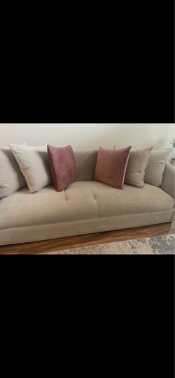 Ashley Furniture Modern Neutral Sofa & loveseat w/Pillows – Good Condition