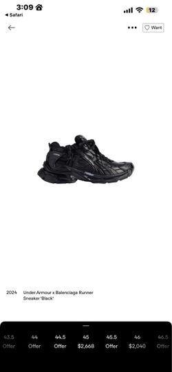 Under Armour x Balenciaga Runner Sneaker Black